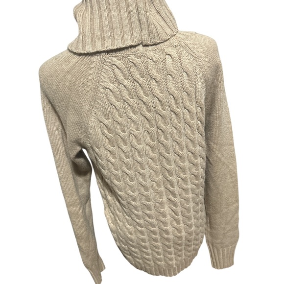 Banana Republic Cable Knit Turtleneck Sweater in Beige - Picture 2 of 8